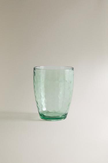 Zaras TANDBORSTGLAS I AKRYL MED HAMRAD EFFEKT - Grön - Bild 0