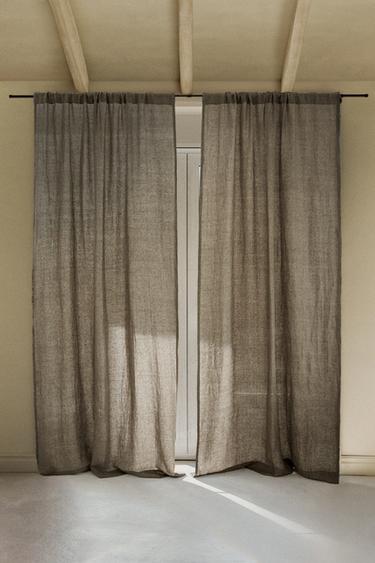 TENDA LINO OPACITÀ MEDIA - Taupe di Zara