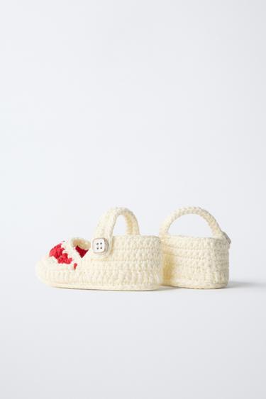 CHAUSSONS CŒURS - Blanc écru de Zara - Image 3