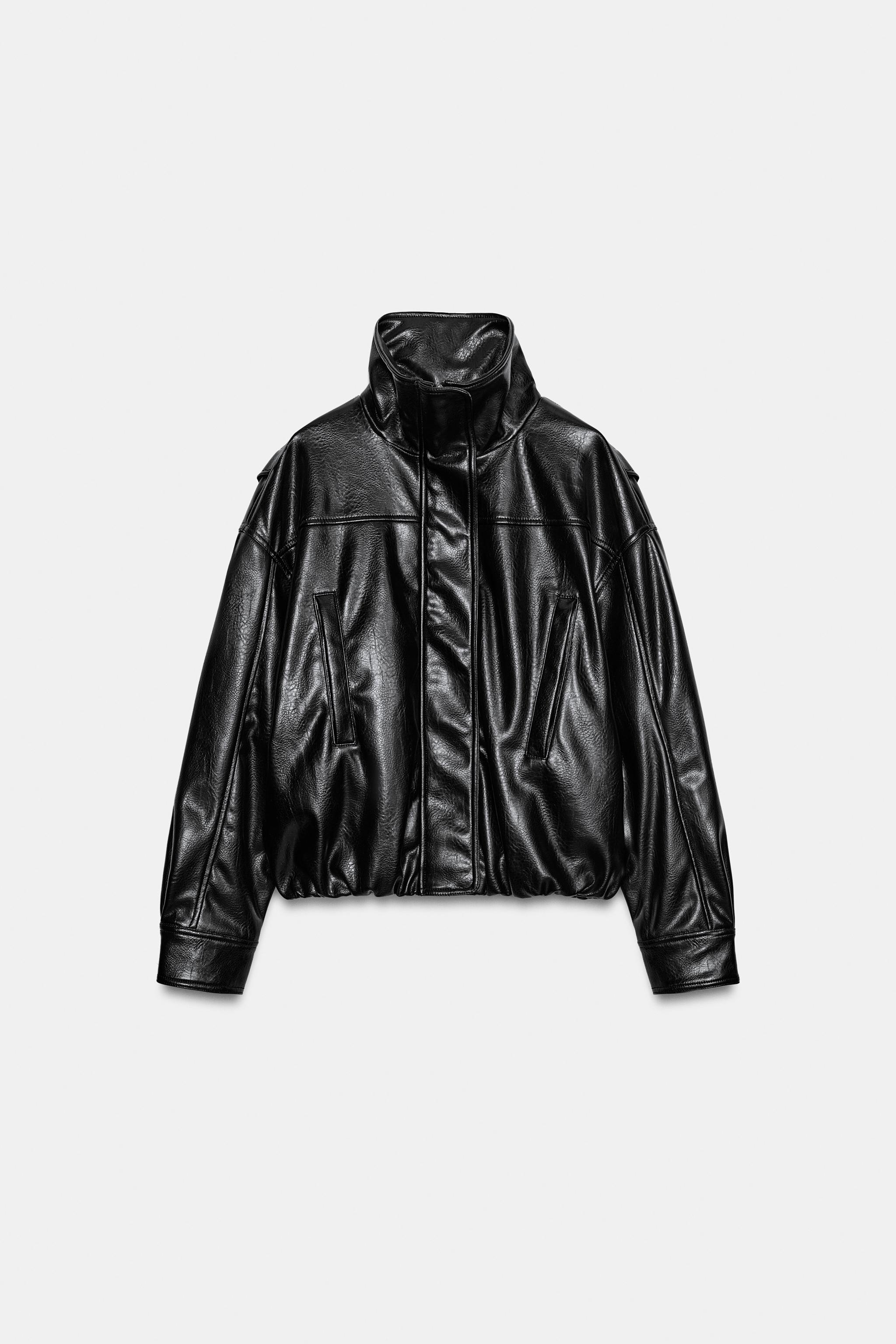 Детские куртки Zara FAUX LEATHER BOMBER JACKET — фото 8