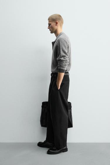 BOUCLÉ TEXTURED KNIT POLO SHIRT - Grey by Zara - Image 3