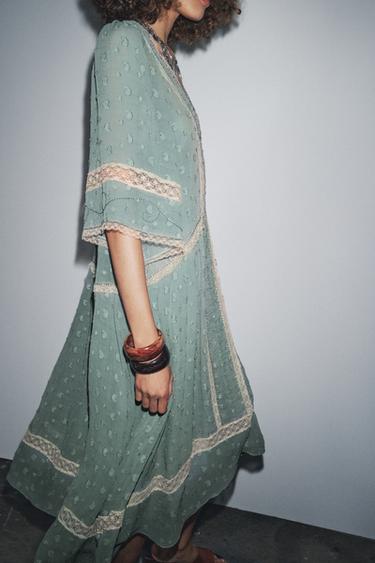 ZW COLLECTION ROMANTIC MIDI DRESS - dusty blue by Zara - Image 3