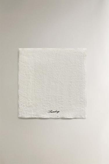 PACK SERVIETTE INVITÉ COTON JOURS (PACK DE 7) - Ivoire de Zara - Image 2