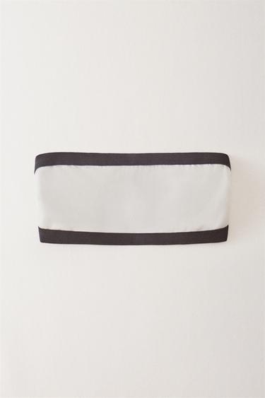 BEACH BIKINI TOP WITH CONTRAST STRIPE - Ecru by Zara - Image 5