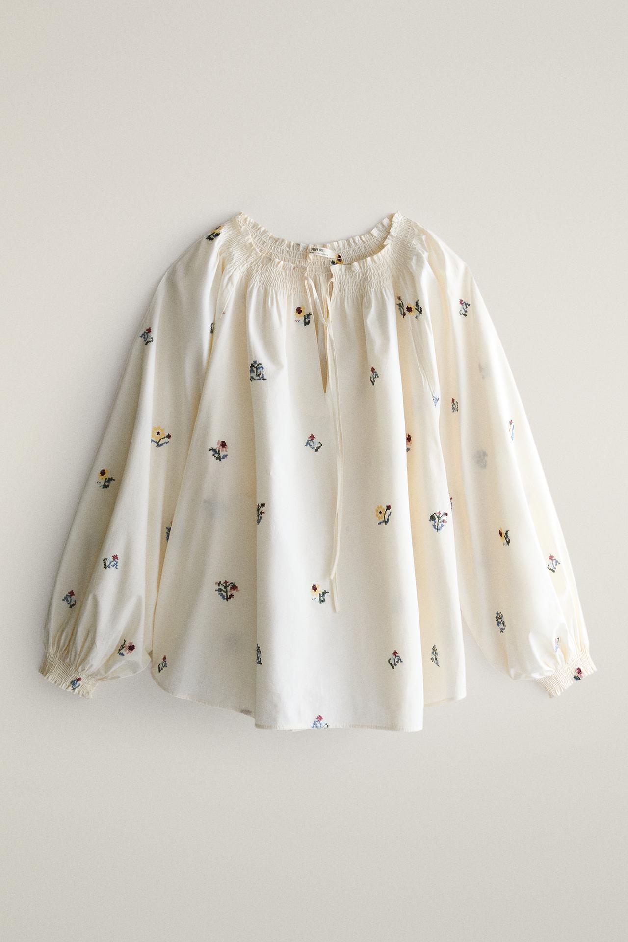EMBROIDERED FLOWER SHIRT PYJAMA