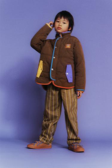 Zara 撞色細節外套 - 棕色