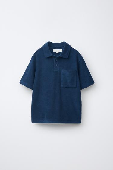 TOWELLING POLO SHIRT AND BERMUDA SHORTS SET - Blue by Zara - Image 1