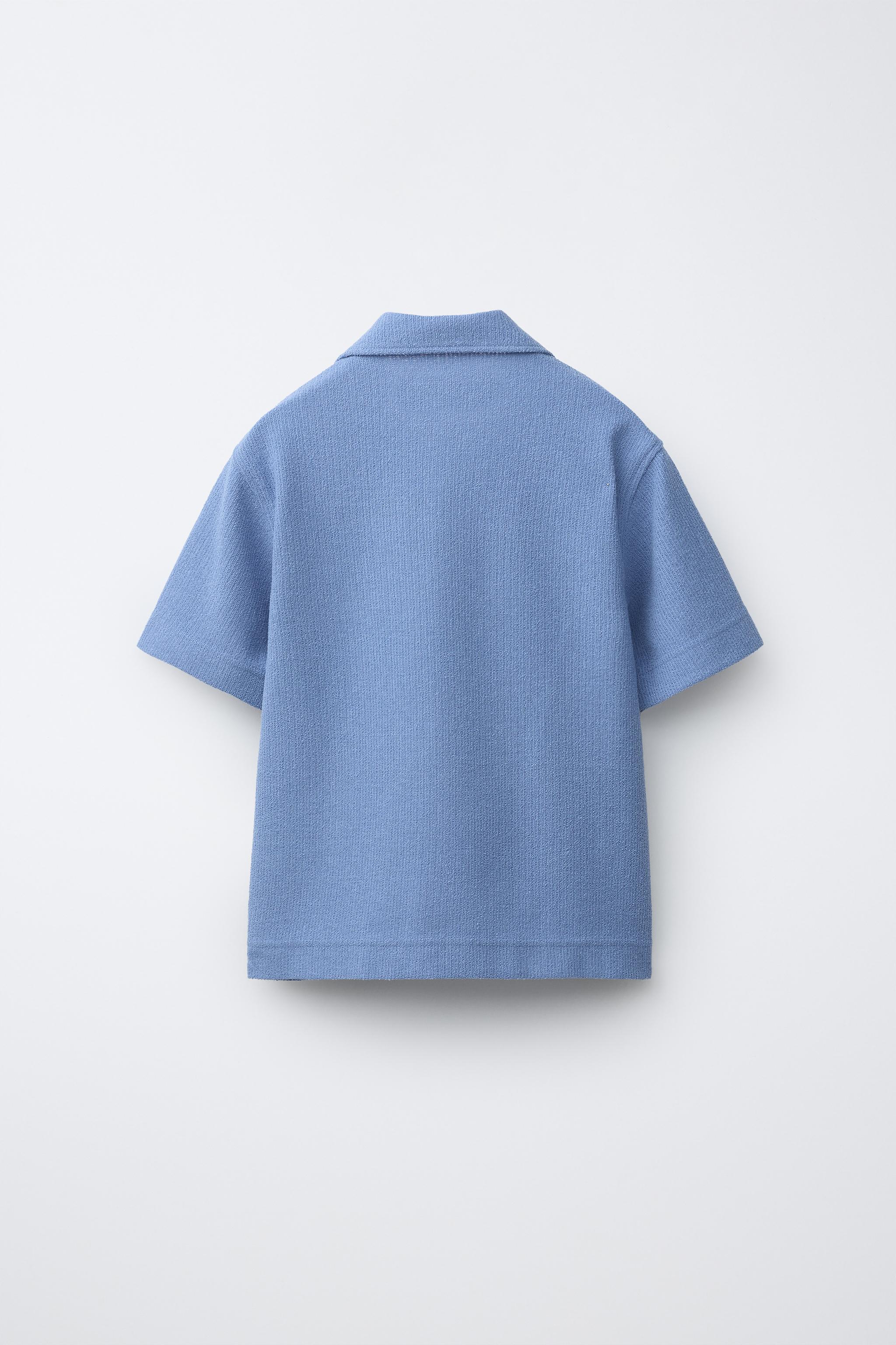 RUSTIC SPREAD COLLAR SHIRT - Blue | ZARA United States