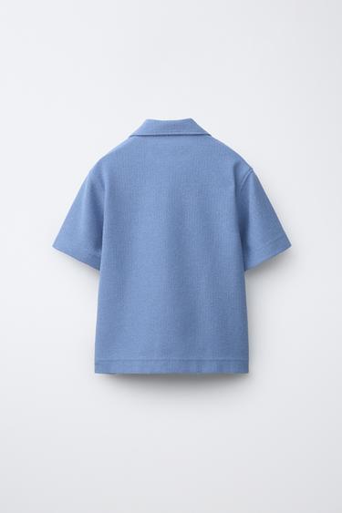 CHEMISE BOWLING RUSTIQUE - Bleu de Zara - Image 1