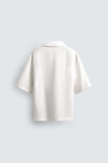 CHEMISE POLO VISCOSE - LIN - Blanc de Zara - Image 7