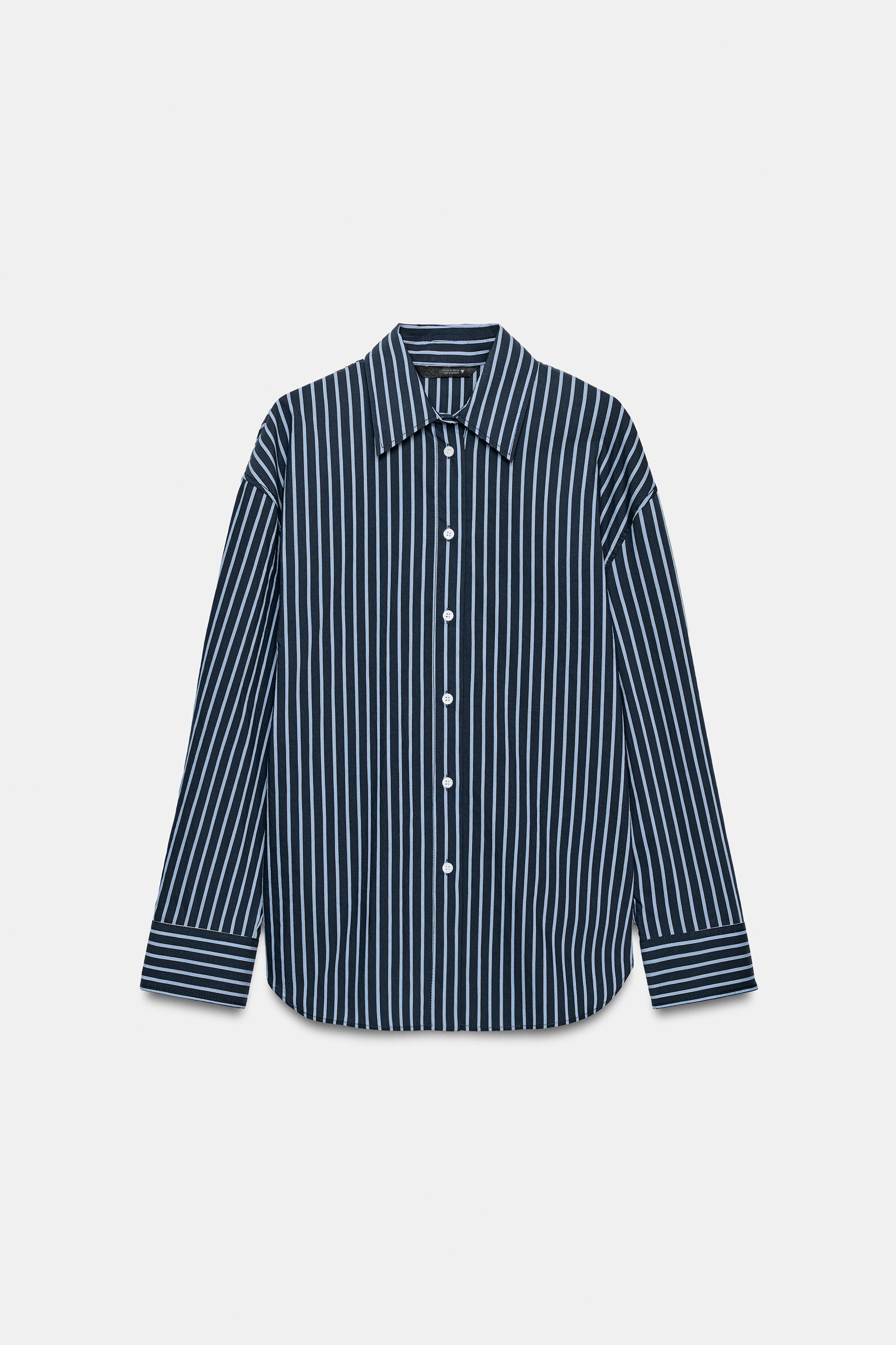 STRIPED OVERSIZE POPLIN SHIRT