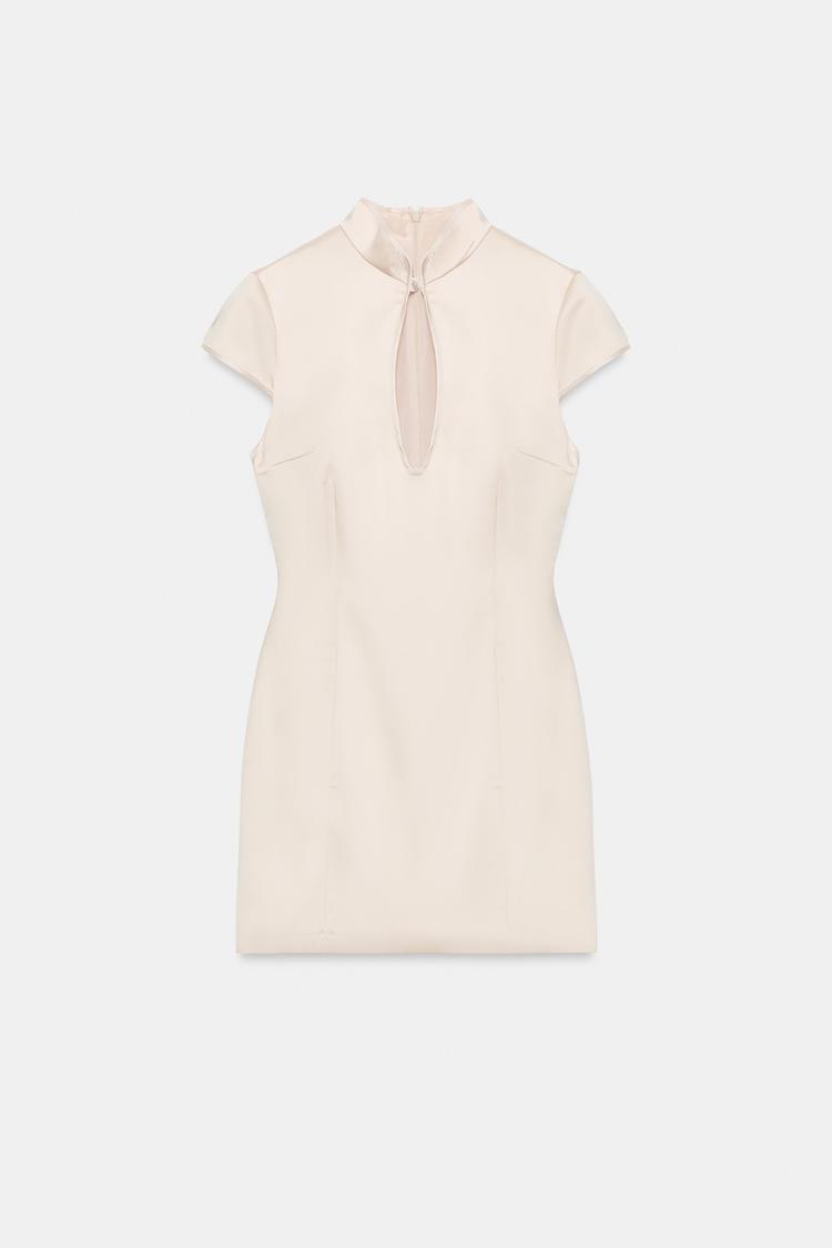 SATIN MINI DRESS WITH VENT