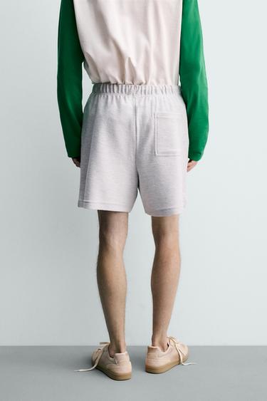 SHORT JOGGER RELAXED FIT TEXTURÉ - Gris chiné de Zara - Image 2