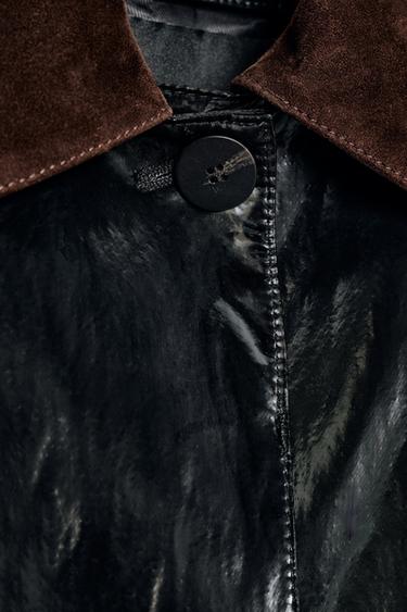 ZW COLLECTION LIMITED EDITION SHINY TRENCH COAT WITH CONTRAST COLLAR - Black by Zara - Image 7