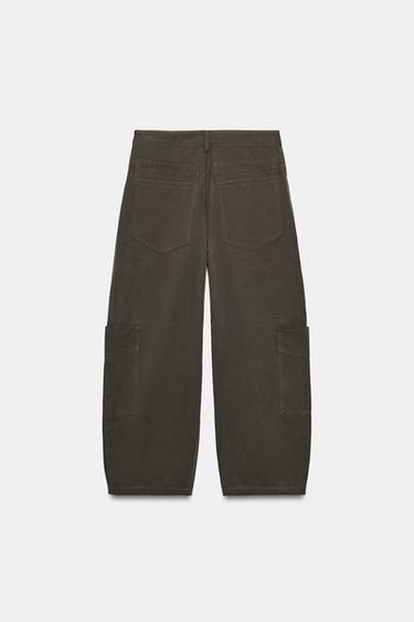 VOLUME CARGO TROUSERS - Dark khaki by Zara - Image 6