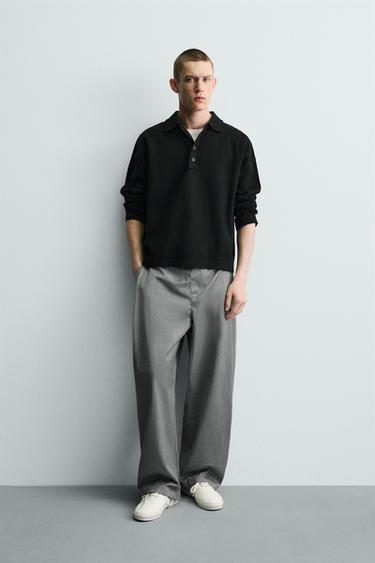 Zara BALLOON FIT PANTALONE SA NABORIMA – mid-siva