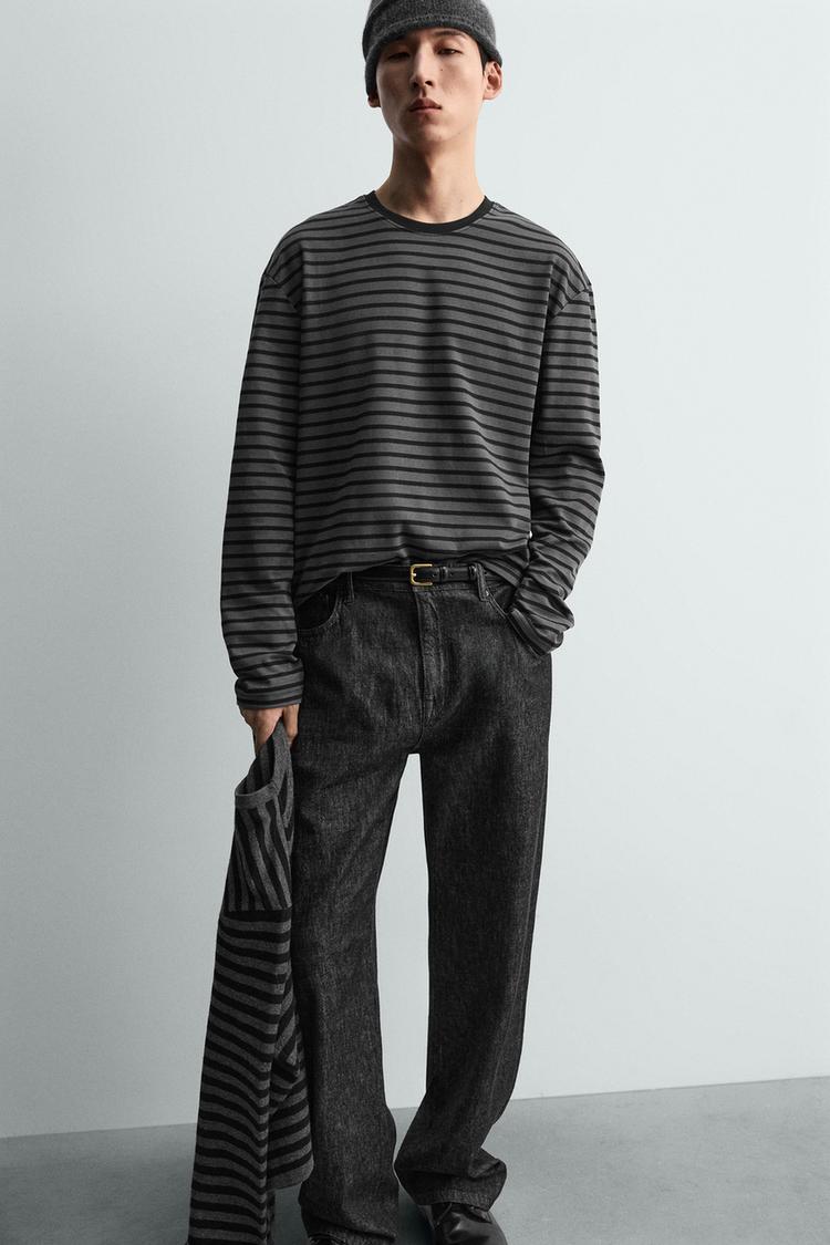ZARA INTERLOCK STRIPED T-SHIRT