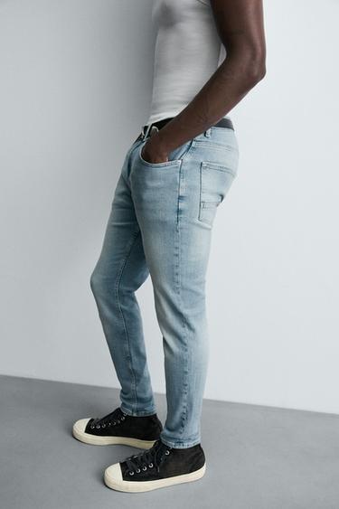 SKINNY CROPPED FIT JEANS - Light blue by Zara - Image 4