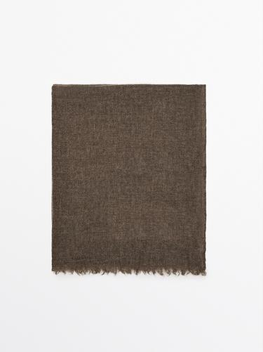 Zara 100% cashmere scarf - Black gold - Image 0