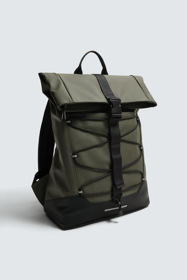 RUBBERISED TECHNICAL BACKPACK - Khaki Green by Zara - Image 4