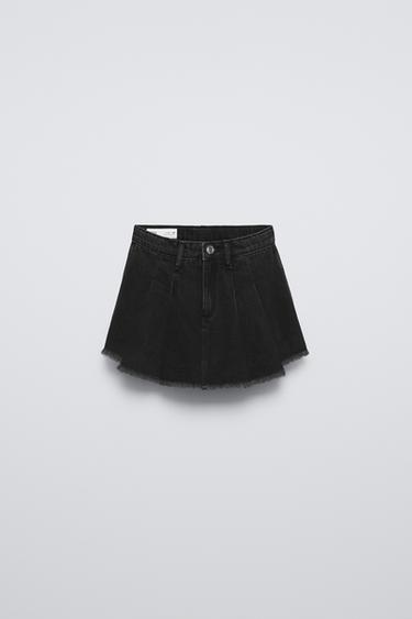 Zara DENIM SKORT - Black - Image 0