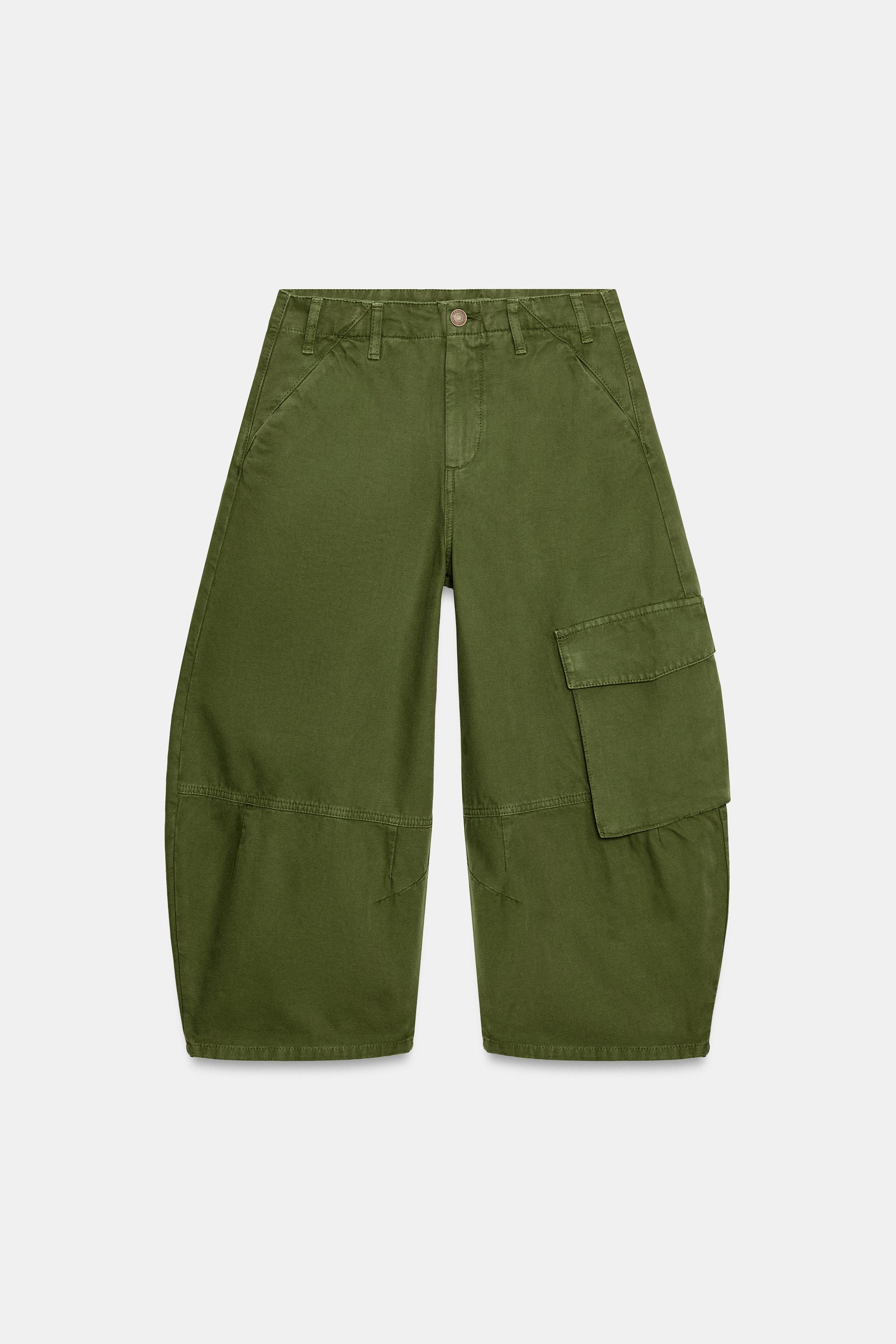 Женские джинсы Zara ZW COLLECTION MID-RISE CARGO CAPRI JEANS — фото 3