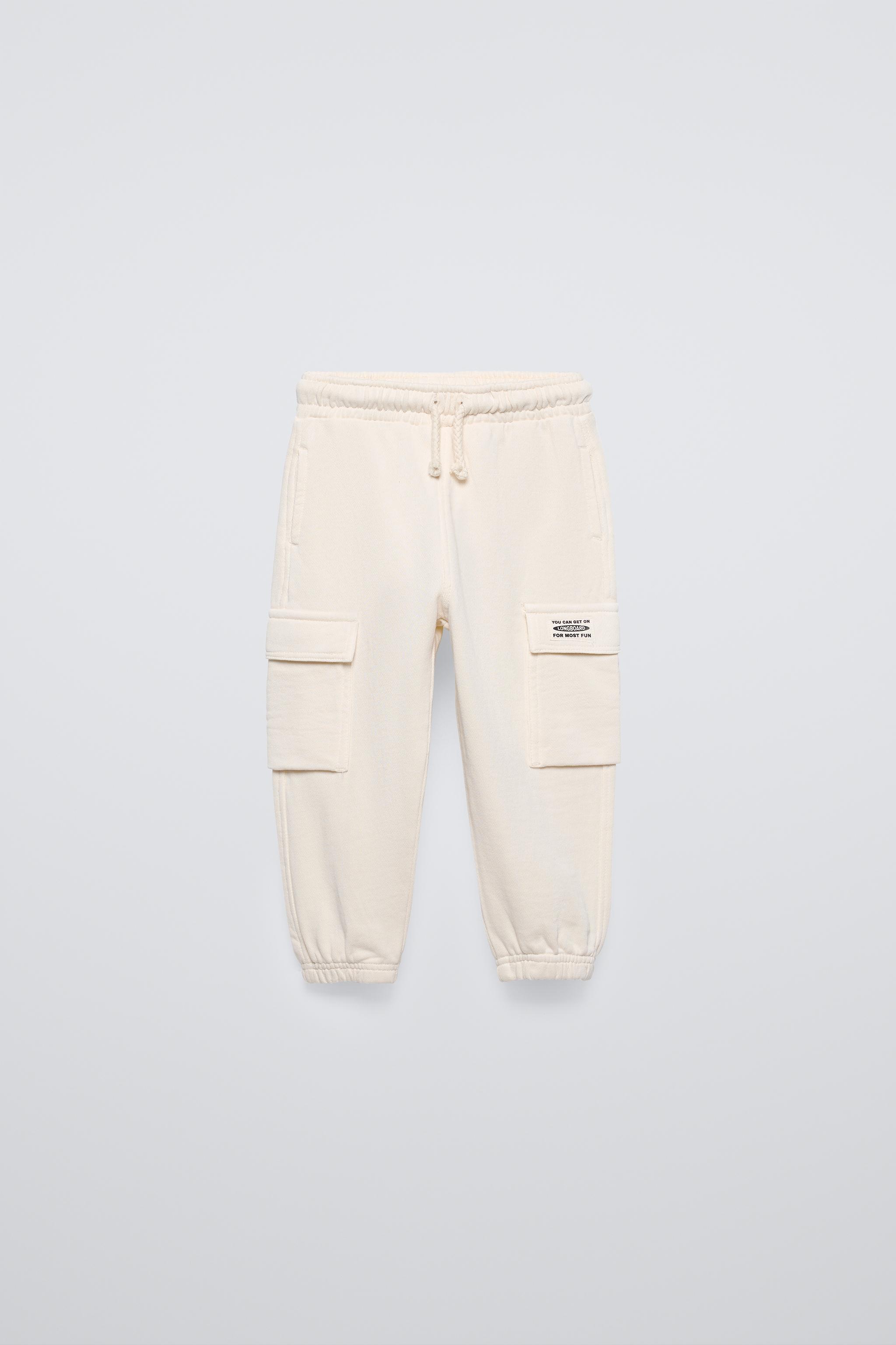 PLUSH CARGO TROUSERS Ecru ZARA United Kingdom