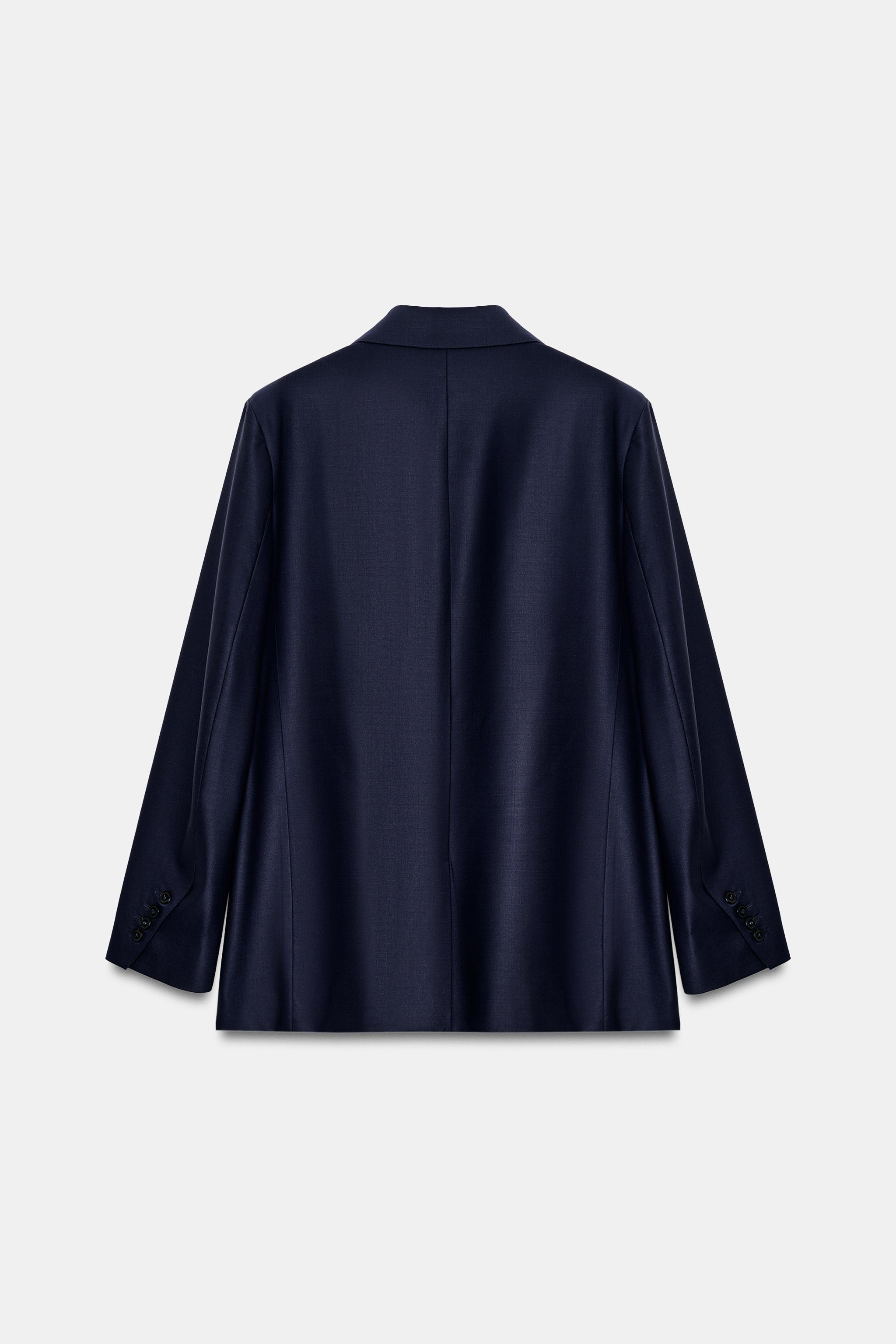 ZW COLLECTION WOOL-BLEND STRAIGHT-FIT BLAZER