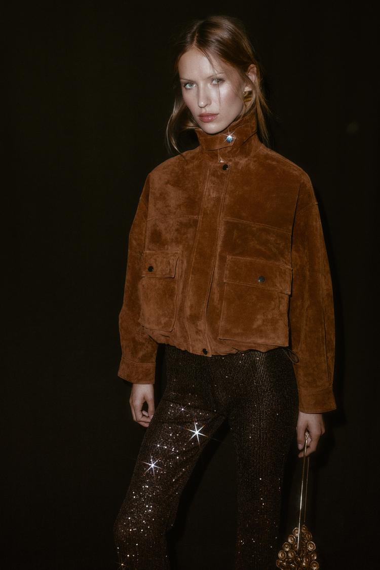 100% LEATHER BOMBER JACKET