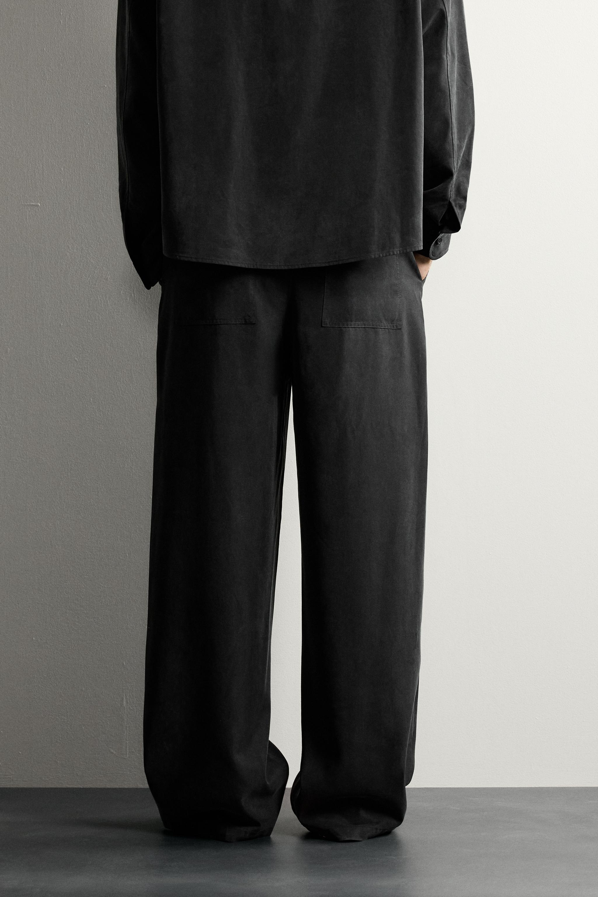 Zara RELAXED FIT DÖKÜMLÜ PANTOLON görsel 3