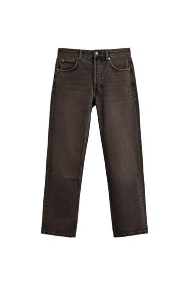 جينز بقصة عادية - بني الخاص بـ Zara