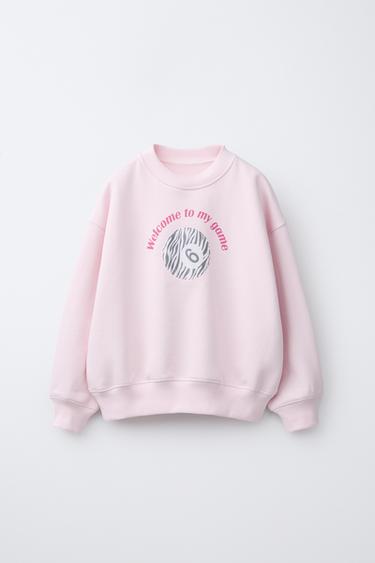 ZEBRA BILLIARD BALL PRINT SWEATSHIRT - Pink by Zara
