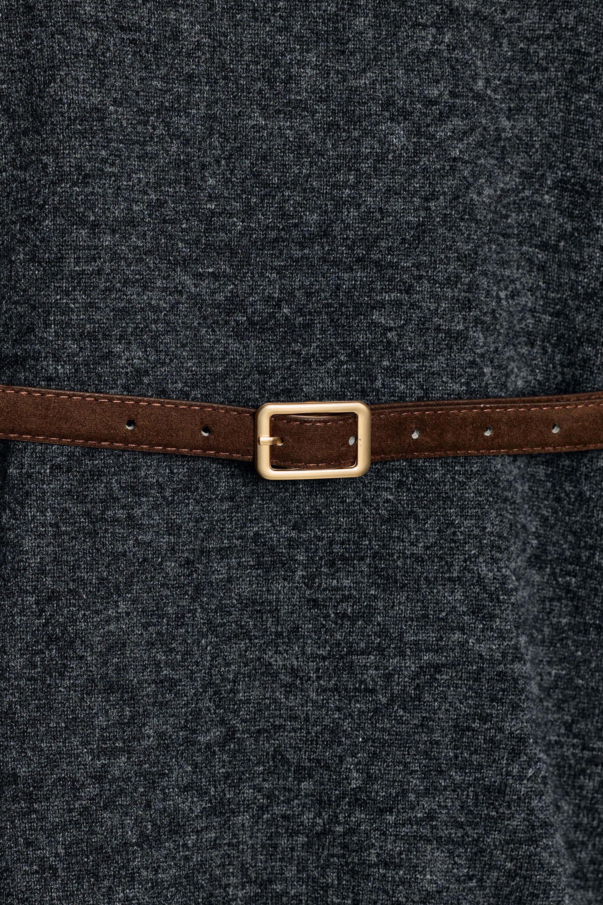 100% WOOL OVERSIZED BELTED JUMPER