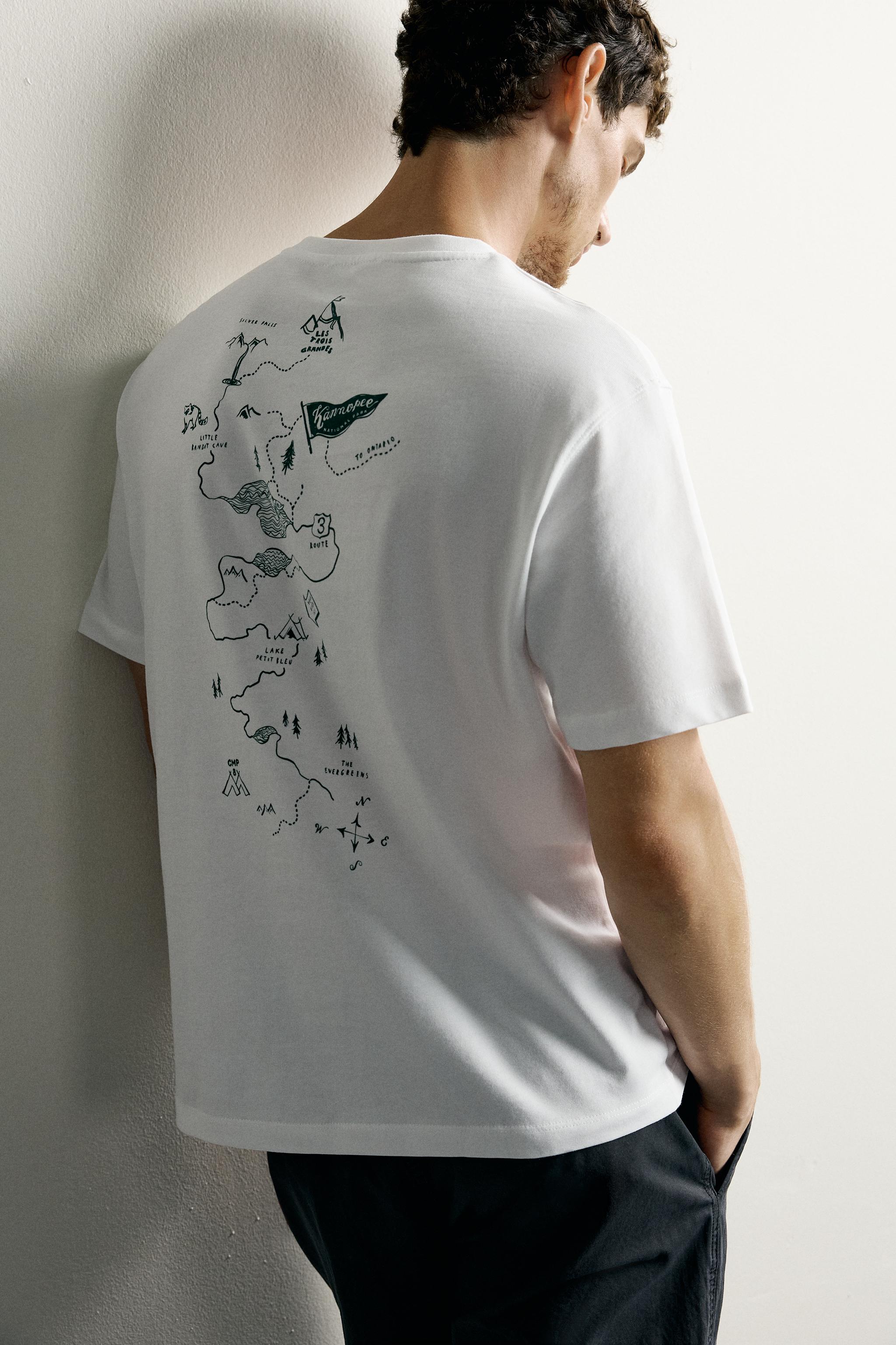 Мужские футболки Zara TEXTURED PRINT REGULAR FIT T-SHIRT — фото 5