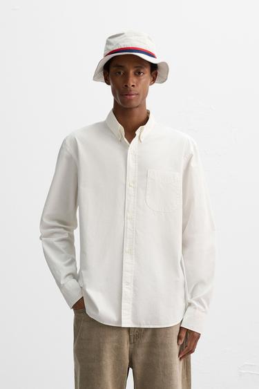 REGULAR FIT SHIRT WITH POCKET - White by Zara