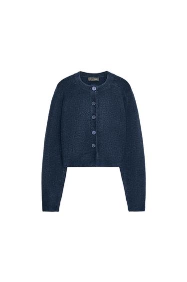 SOFT KNIT CARDIGAN - Navy blue by Zara