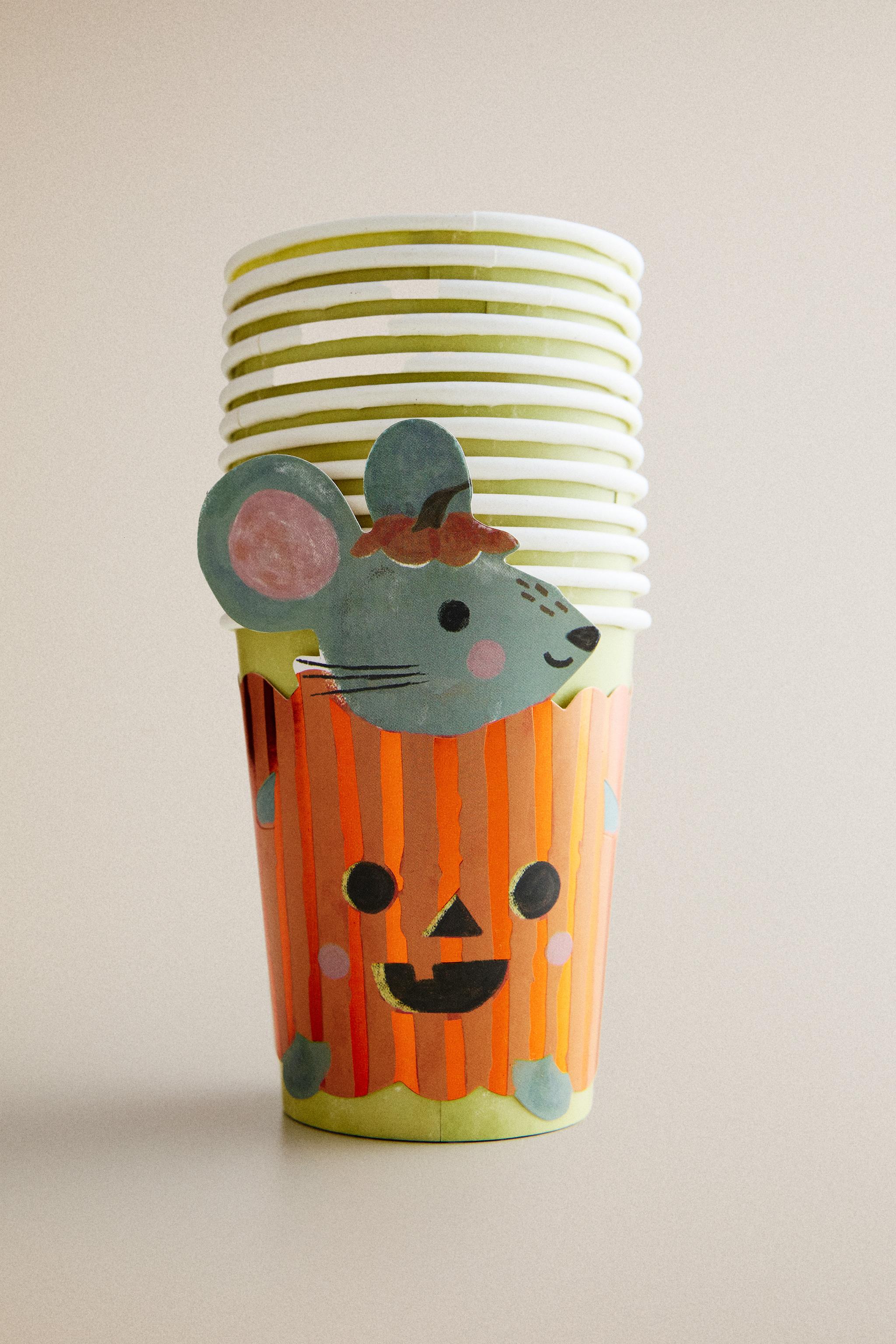 Kids' HALLOWEEN PUMPKIN PAPER TUMBLER AND SLEEVE set (SET OF 12)