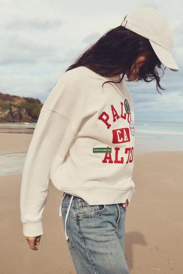 HOODIE WITH PATCHES - White by Zara - Image 2