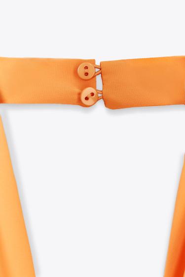 SATIN HALTER TOP - Orange by Zara - Image 8