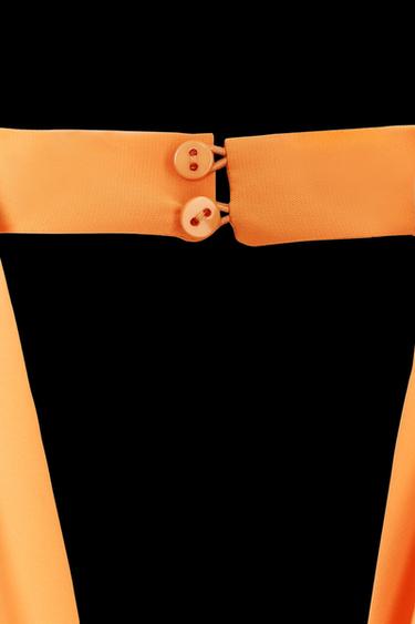 SATIN HALTER TOP - Orange by Zara