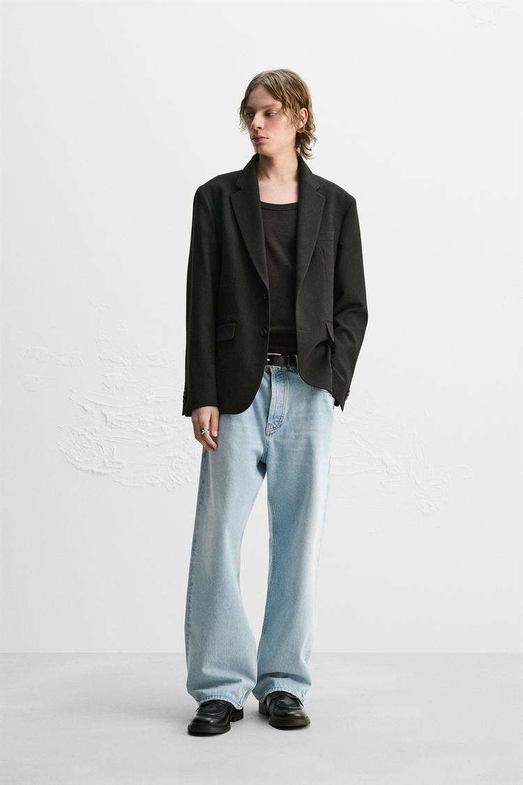 Blanco Zara Blazer Estructura Chaqueta Cuadros Vichy Zara Blazer