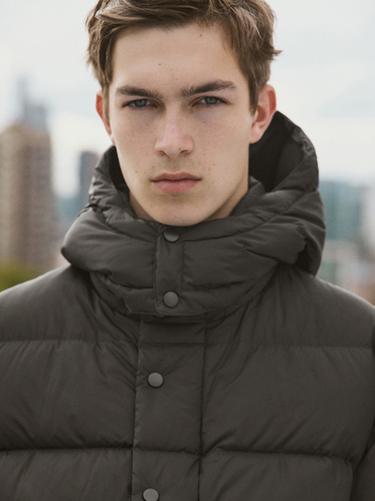 Zara Water-repellent hooded puffer jacket - Cobalt