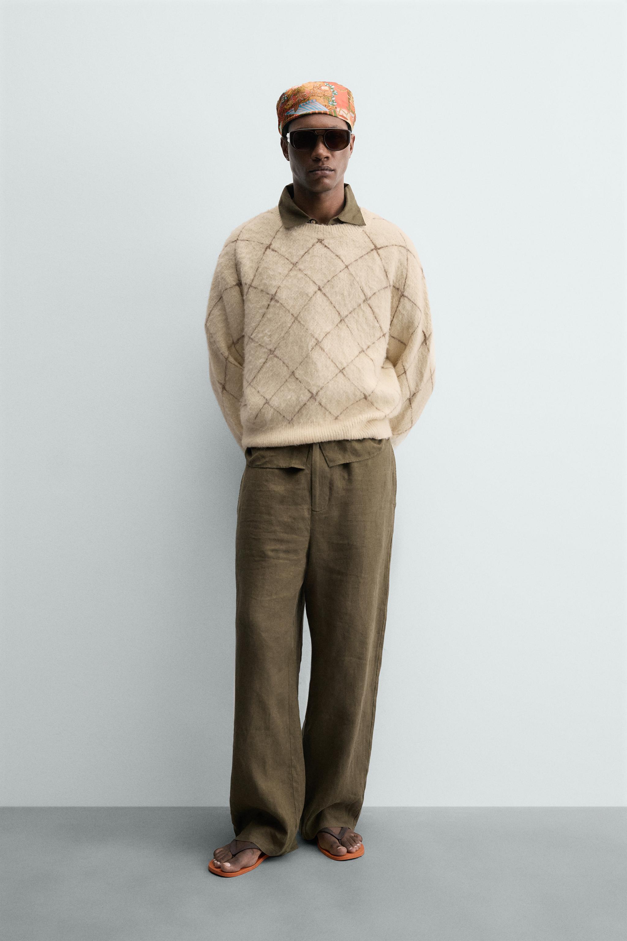SUÉTER JACQUARD LOSANGOS GABRIEL AZEVEDO X ZARA - Manteiga | ZARA