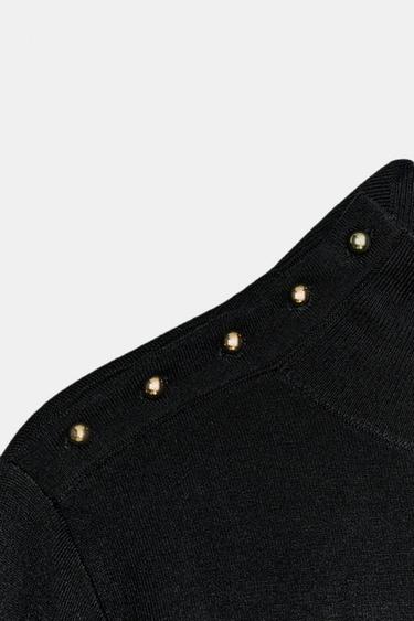 PULL EN MAILLE AVEC BOUTONS - Noir de Zara - Image 8