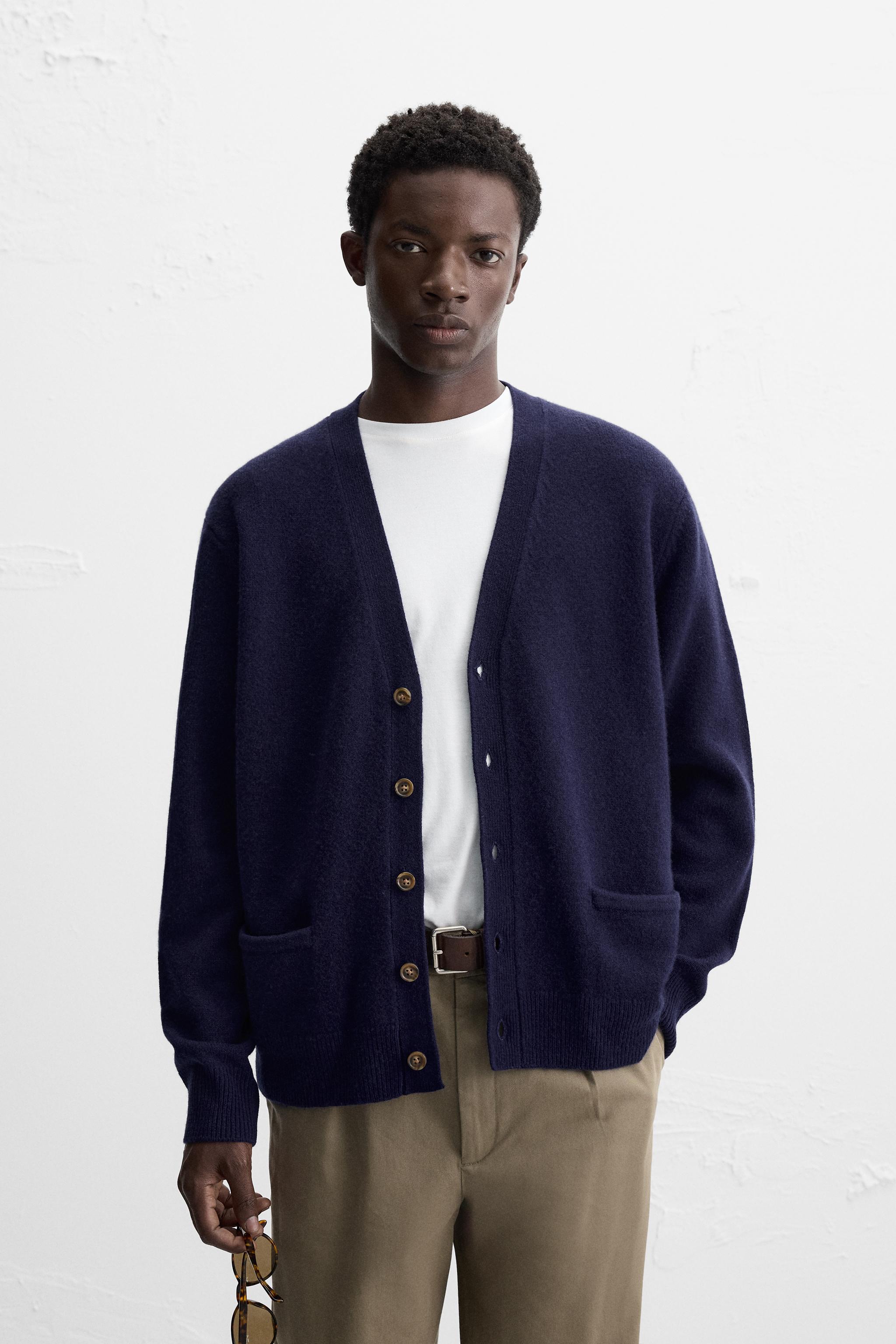 Mens Cardigan Zara Cardigan Beige ZARA Knit Outer Cardigan