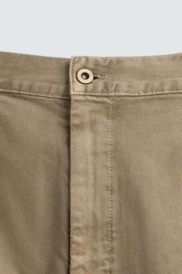 RELAXED FIT BERMUDA SHORTS WITH PLEATS - Beige by Zara - Image 8