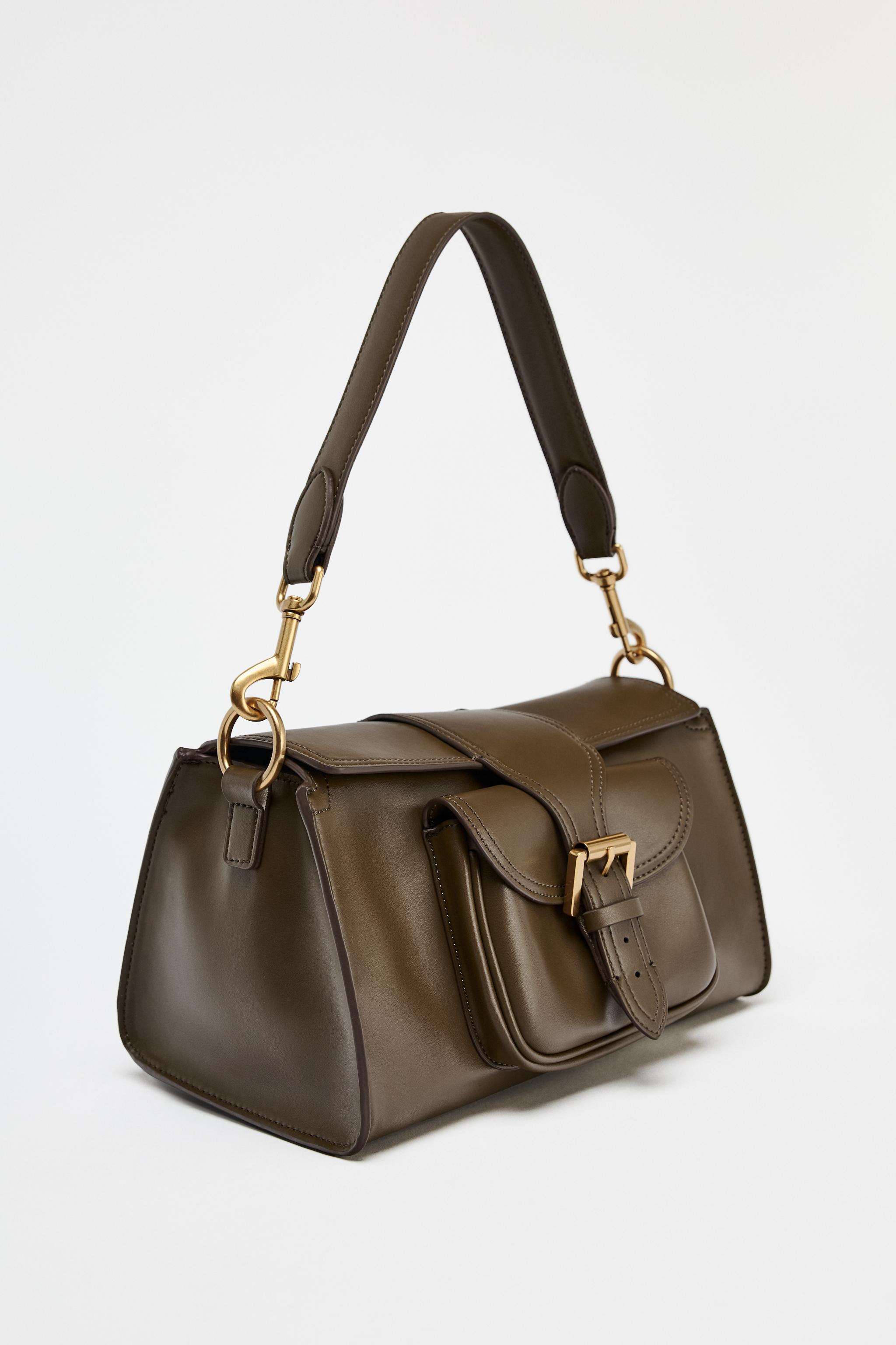 【ZARA】バックルポケットショルダーバッグ6054/510/500 BUCKLE POCKET SHOULDER BAG - Green | ZARA United States