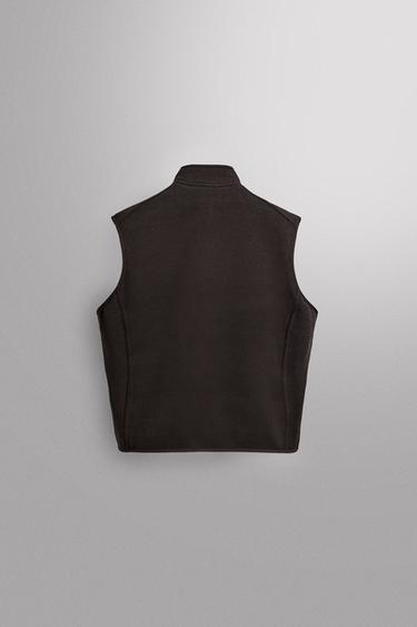 GILET EN MAILLE BIMATIÈRE POLAIRE - Marron de Zara - Image 8