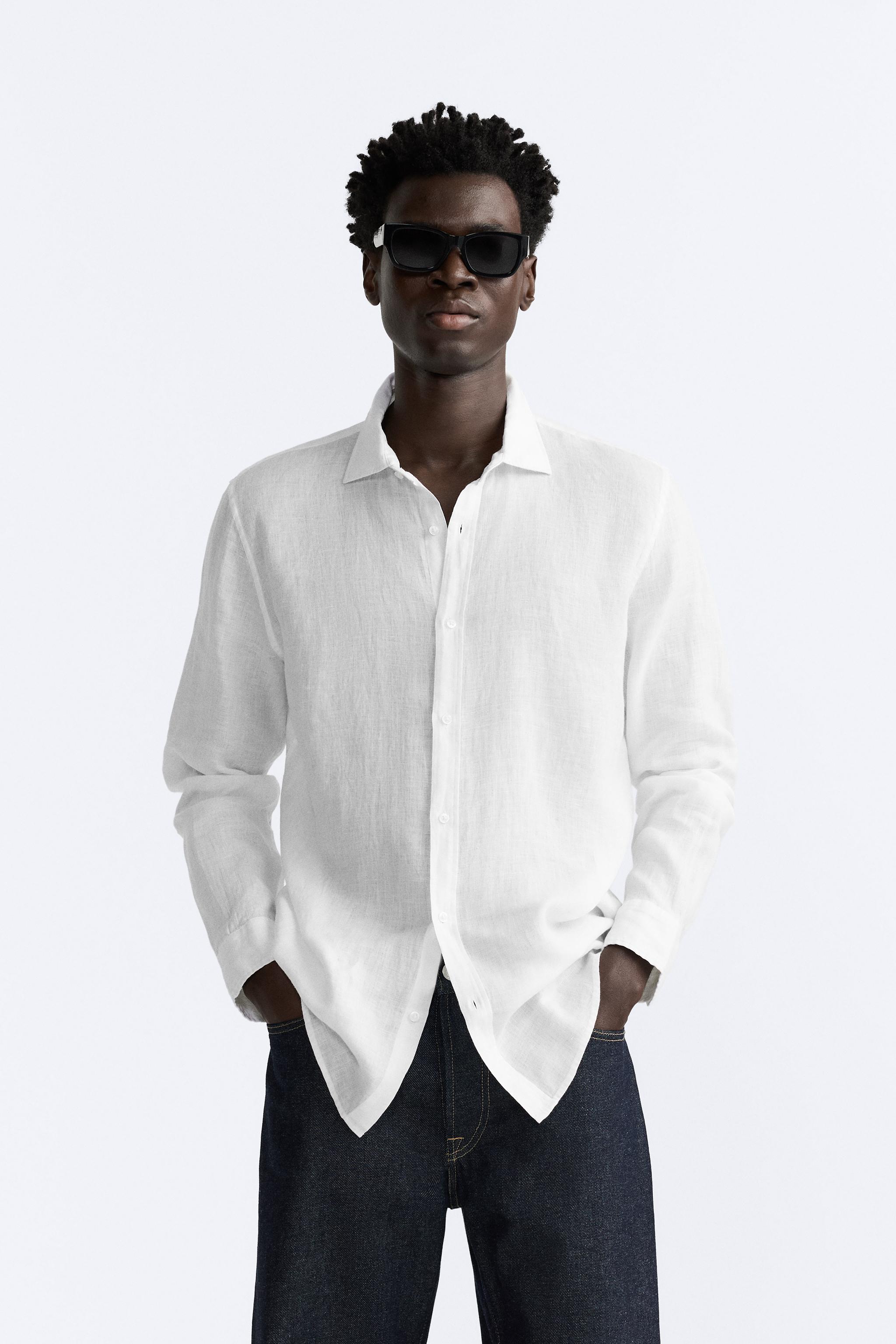 Camisa blanca cheap hombre zara