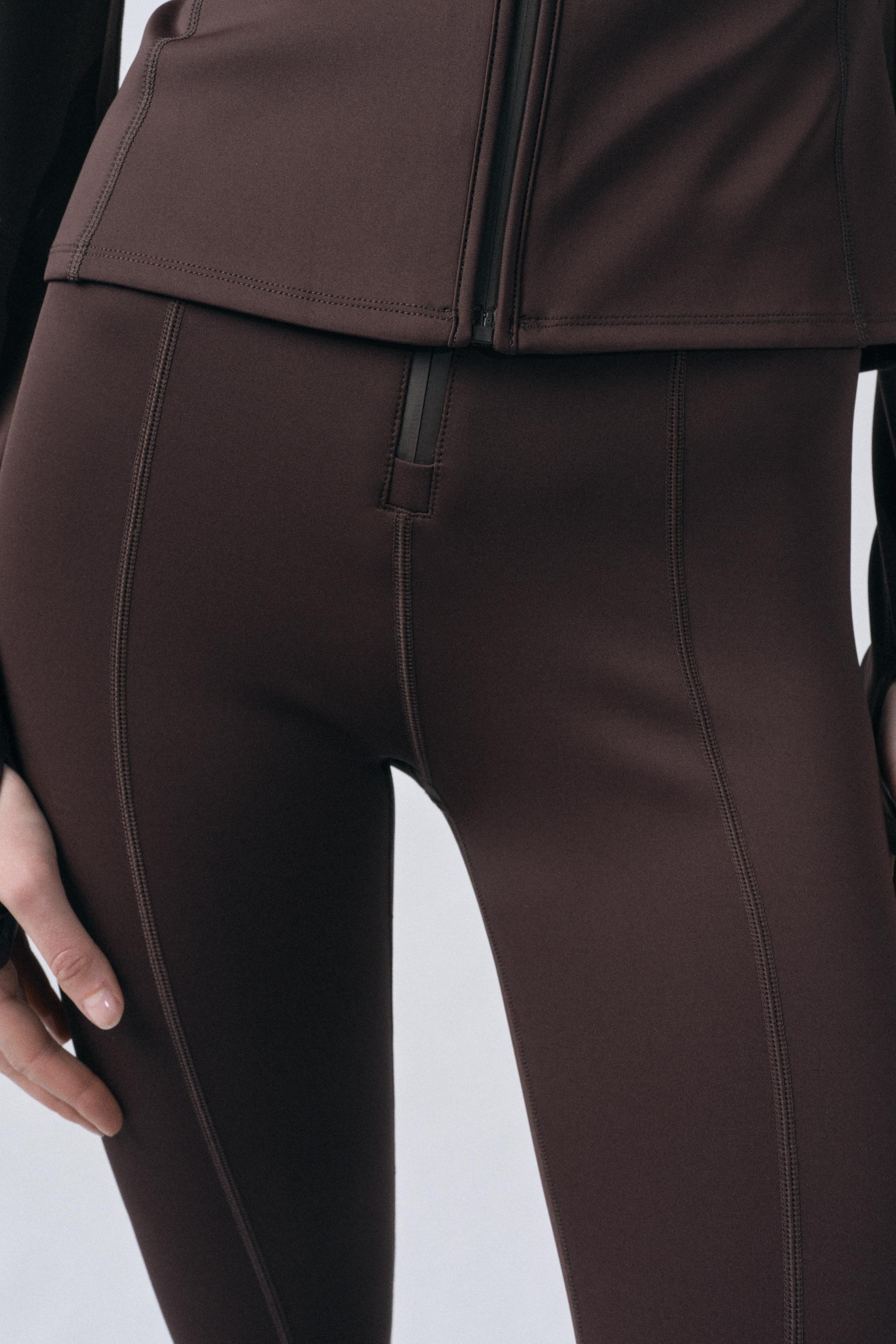 HEAT-SEALED ZIPPER JACKET ZW COLLECTION - Brown | ZARA